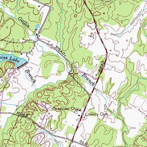Topographic Map of Clark Branch, TN
