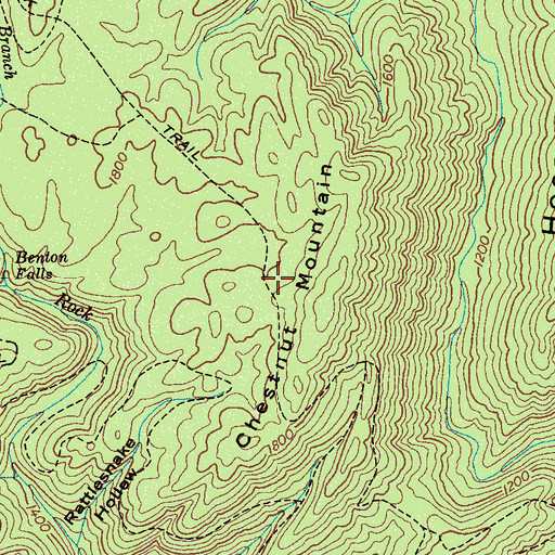 Topographic Map of Clear Creek Trail, TN