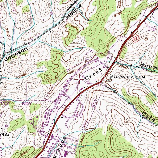 Topographic Map of Cold Branch, TN