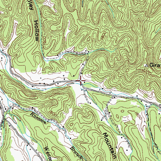 Topographic Map of Cold Spring Branch, TN