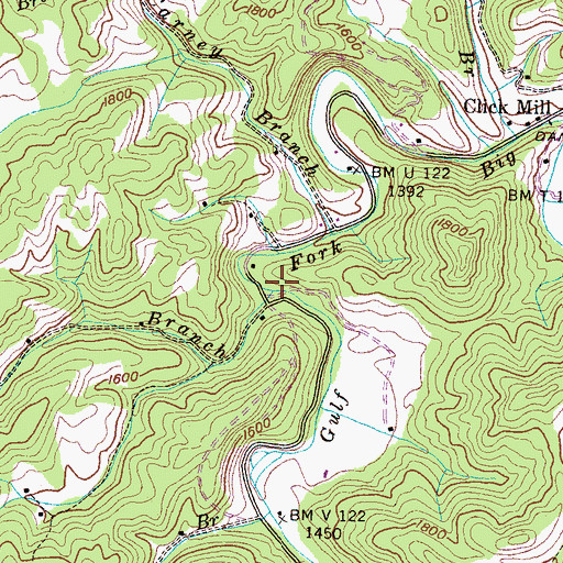 Topographic Map of Cool Branch, TN