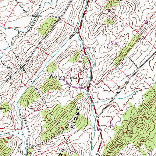 Topographic Map of Deacon Cemetery, TN