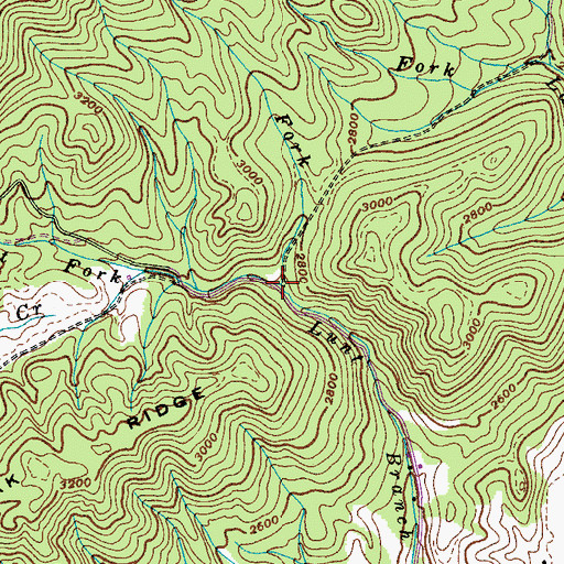 Topographic Map of East Fork Lunt Branch, TN