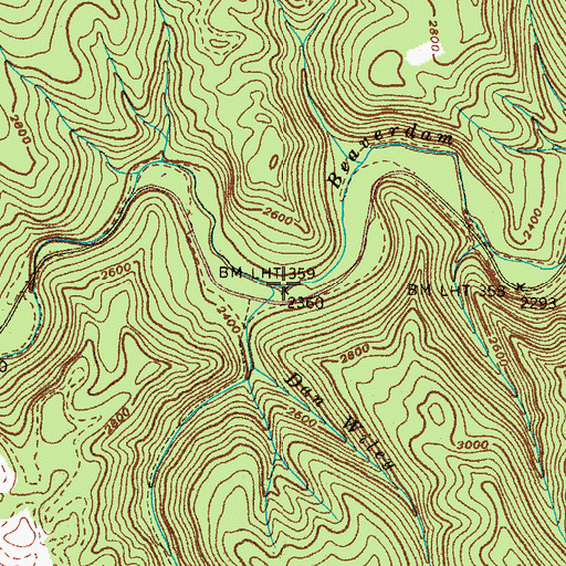 Topographic Map of Fagall Branch, TN