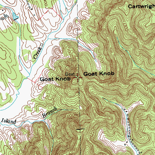 Topographic Map of Goat Knob, TN