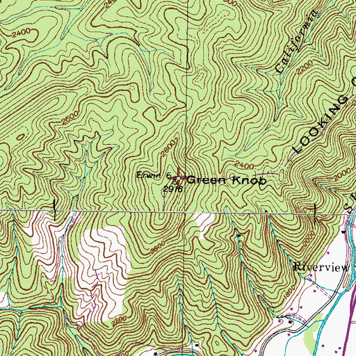 Topographic Map of Green Knob, TN