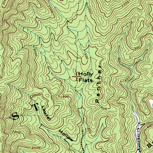 Topographic Map of Holly Flats, TN