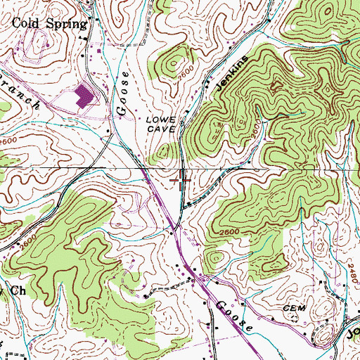 Topographic Map of Jenkins Hollow, TN