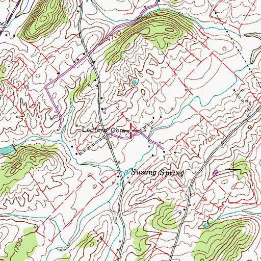 Topographic Map of Ledford Cemetery, TN