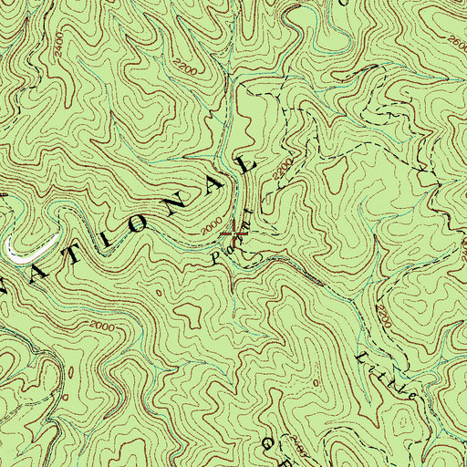 Topographic Map of Little Paint Creek, TN