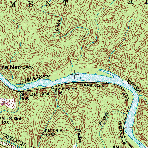 Topographic Map of Loss Creek, TN