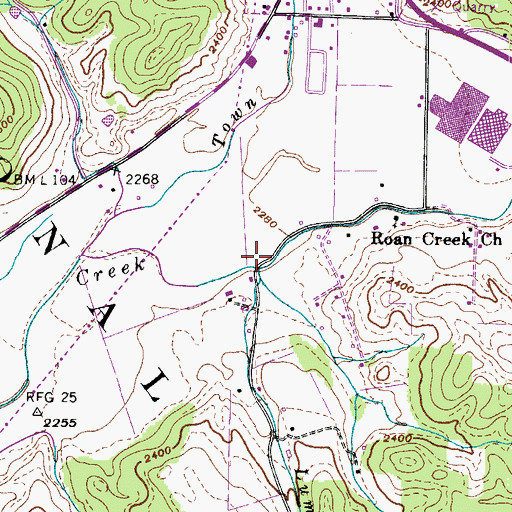 Topographic Map of Lumpkin Branch, TN