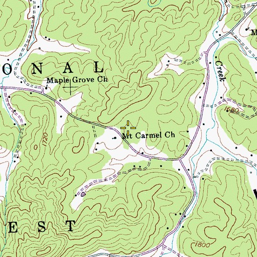 Topographic Map of Mount Carmel Church, TN