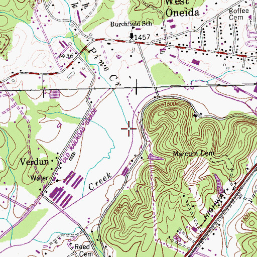 Topographic Map of North Fork Pine Creek, TN
