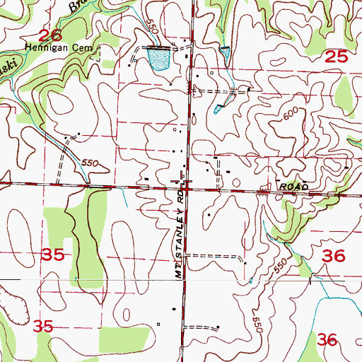 Topographic Map of Hennigan School (historical), AL