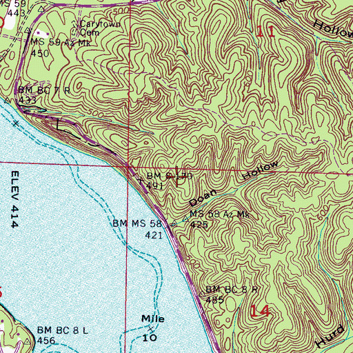 Topographic Map of Highpoint Overlook, AL