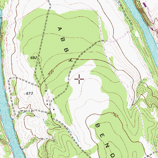 Topographic Map of Abby Bend, TX