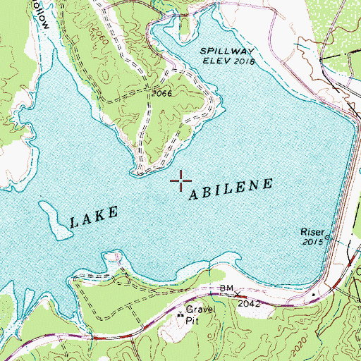 Topographic Map of Lake Abilene, TX