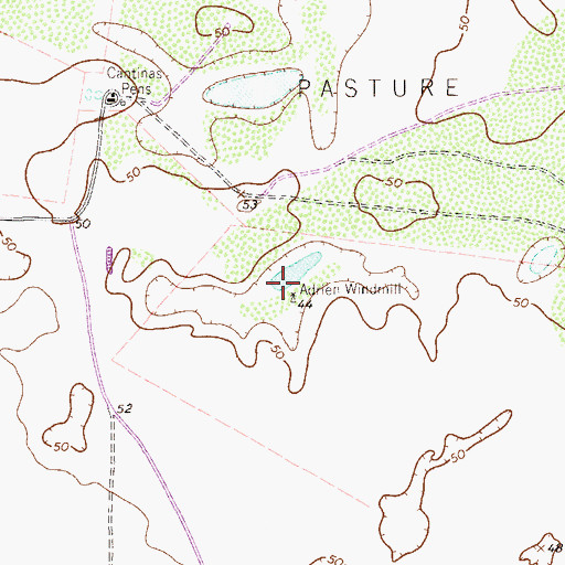 Topographic Map of Adrien Windmill, TX