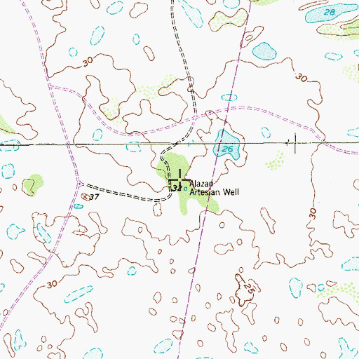 Topographic Map of Alazan Artesian Well, TX