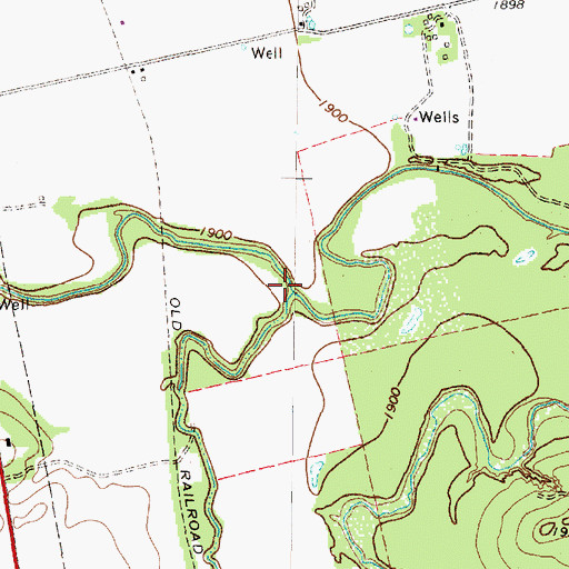 Topographic Map of Alkali Creek, TX