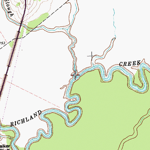 Topographic Map of Alligator Creek, TX