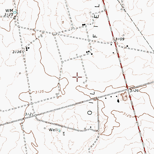 Topographic Map of Amrow Oil Field, TX