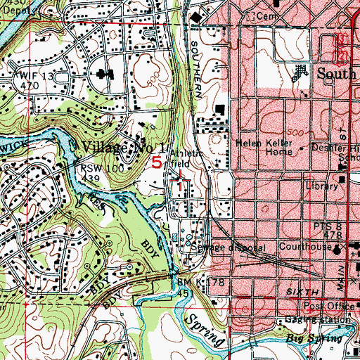 Topographic Map of Mount Hope Baptist Church, AL