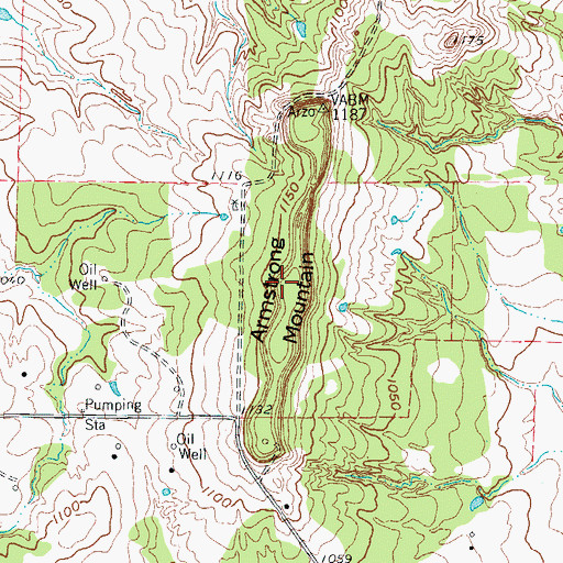 Topographic Map of Armstrong Mountain, TX