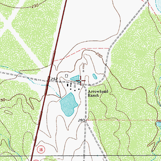 Topographic Map of Arrowhead Ranch, TX
