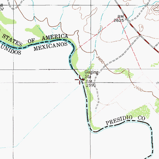 Topographic Map of Arroyo Melado, TX