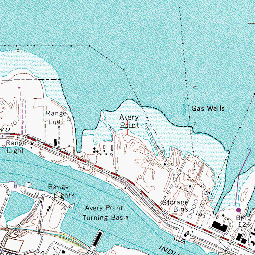 Topographic Map of Avery Point, TX