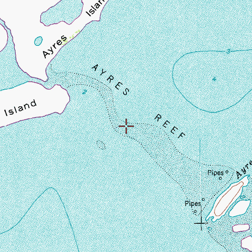 Topographic Map of Ayres Reef, TX