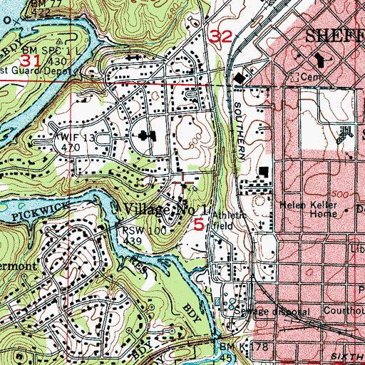 Topographic Map of Park Terrace Cumberland Presbyterian Church, AL