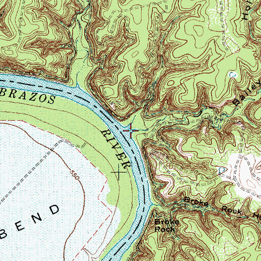 Topographic Map of Bailey Hollow, TX