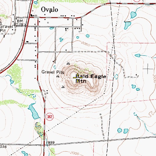 Topographic Map of Bald Eagle Mountain, TX