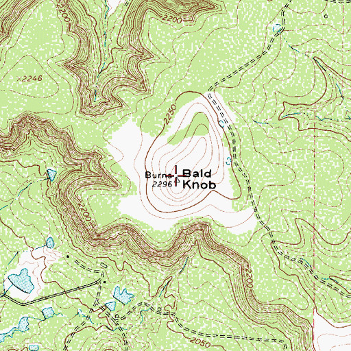 Topographic Map of Bald Knob, TX