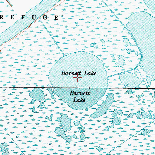 Topographic Map of Barnett Lake, TX