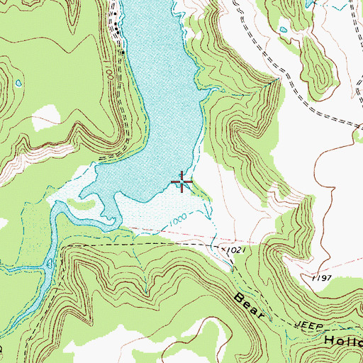 Topographic Map of Bear Hollow, TX