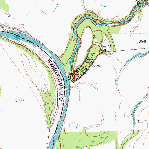 Topographic Map of Beason Creek, TX