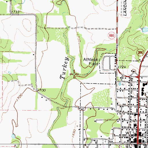 Topographic Map of Bee Branch, TX