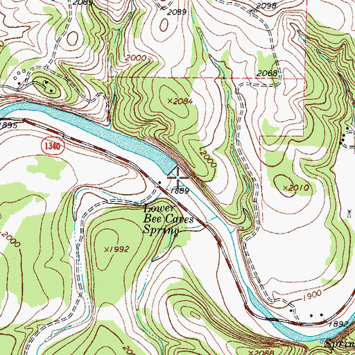 Topographic Map of Bee Caves Creek, TX