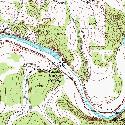 Topographic Map of Bee Caves Creek, TX