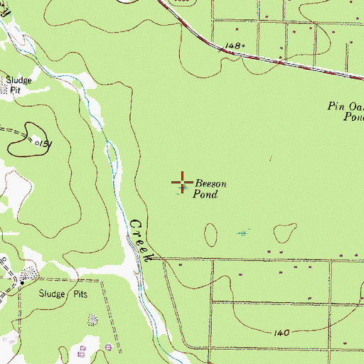 Topographic Map of Beeson Pond, TX