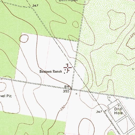 Topographic Map of Bentsen Ranch, TX