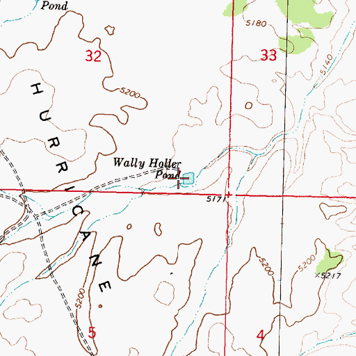 Topographic Map of Wally Holler Pond, AZ