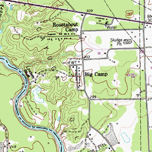 Topographic Map of Big Camp, TX