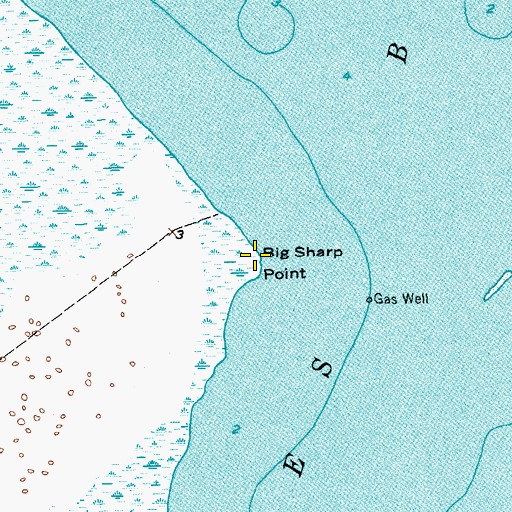 Topographic Map of Big Sharp Point, TX