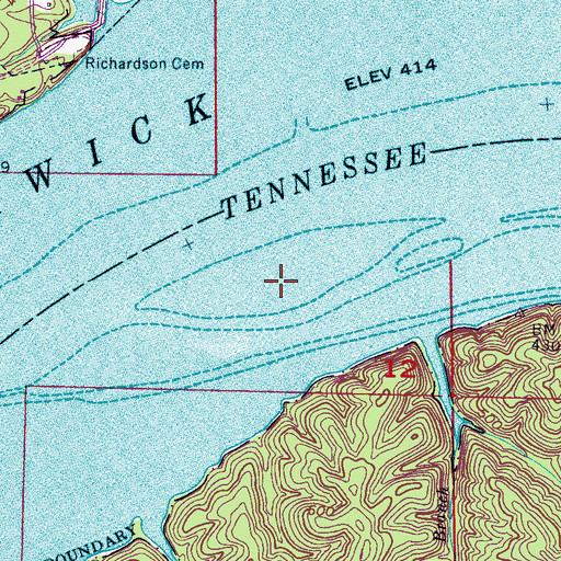 Topographic Map of Waterloo Island (historical), AL