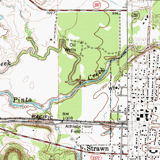 Topographic Map of Bills Creek, TX